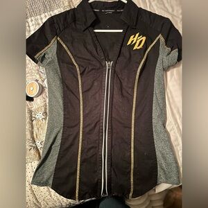 Harley Davidson Zip-Up Y2K Shirt